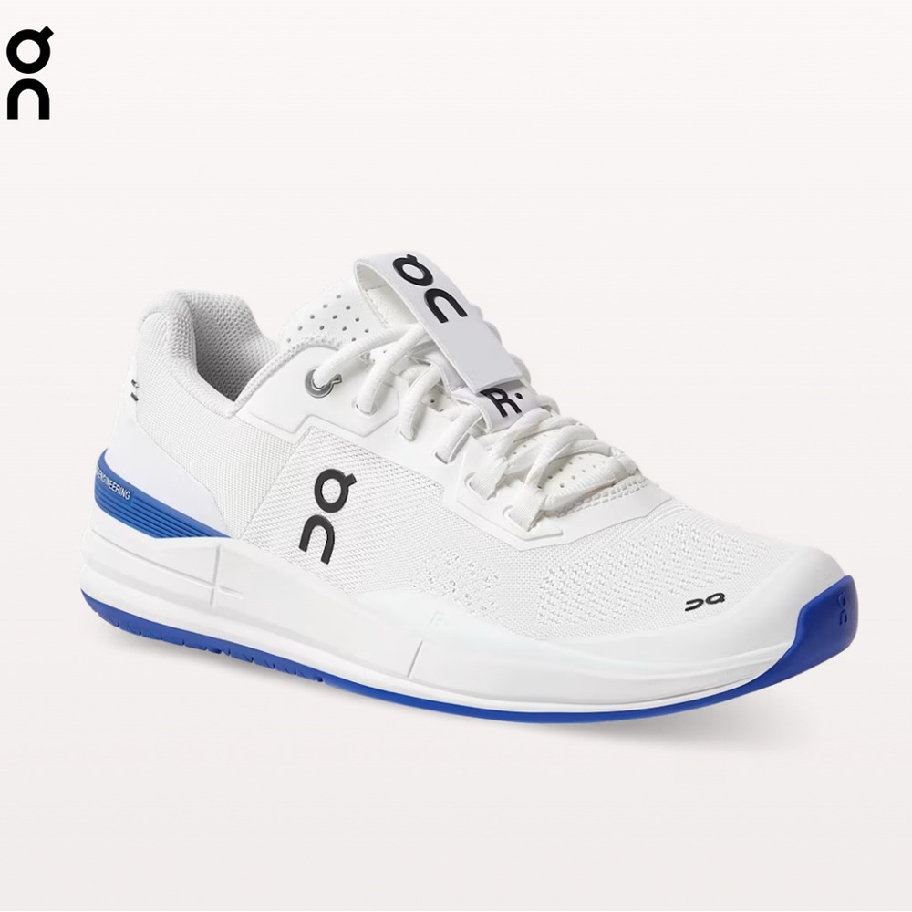 On The Roger Pro Women’s White and Blue Tennis Shoes